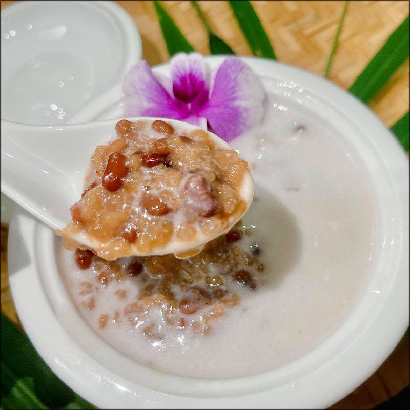 Step 4 Final product Red bean dessert with glutinous rice