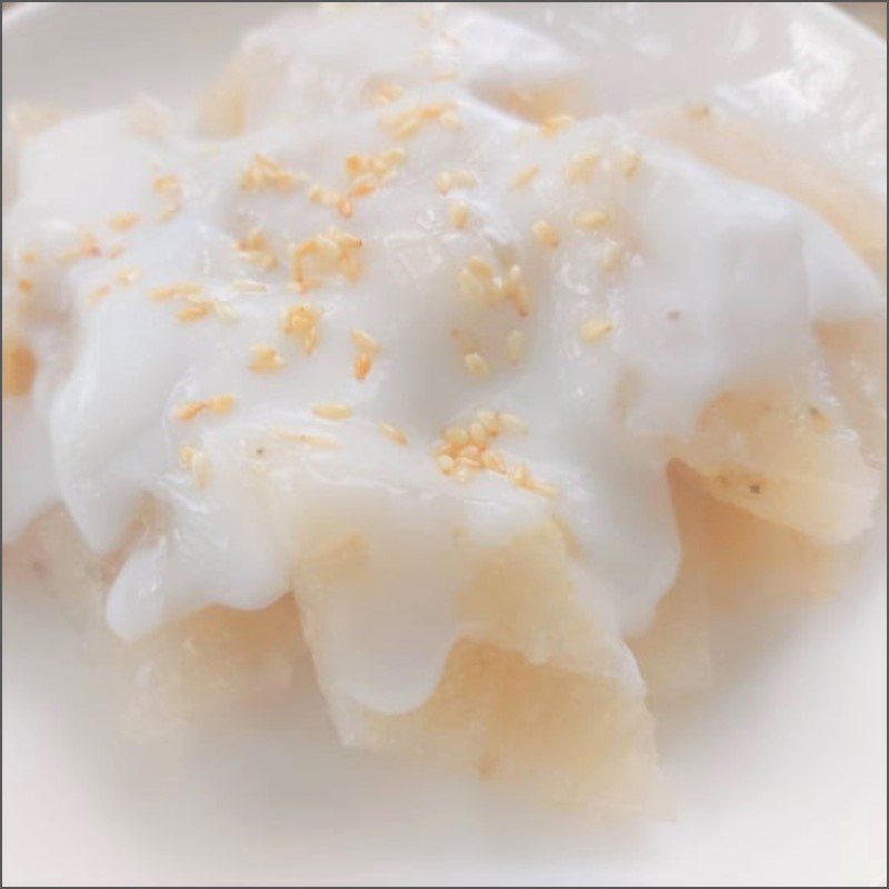 Step 5 Final product Steamed banana cake with canned coconut milk