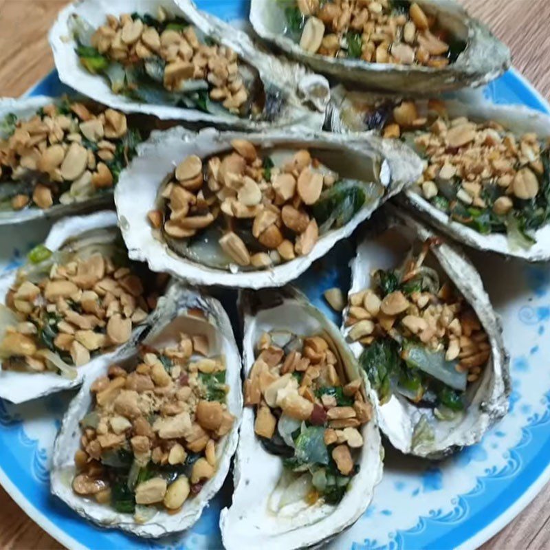 Step 4 Final product Grilled oysters with scallion oil using an air fryer