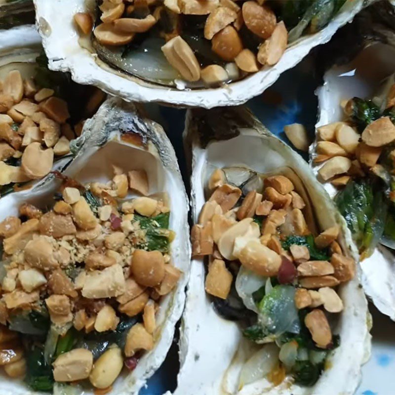 Step 4 Finished product Grilled oysters with scallion oil using an air fryer