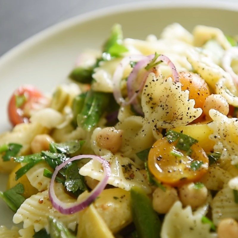 Step 5 Final product Pasta salad with asparagus