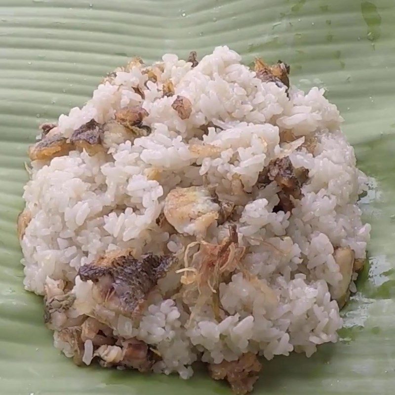 Step 7 Final product Cooking sticky rice with mudfish