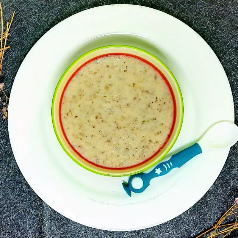 Step 5 Final product Abalone mushroom porridge for baby