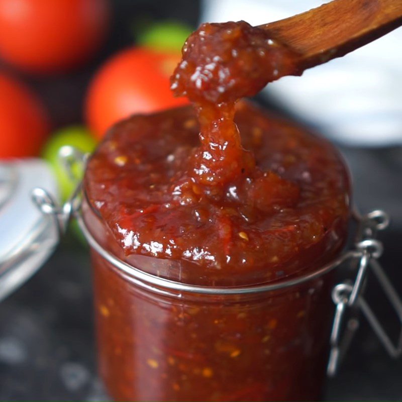 Step 4 Final product Tomato chutney - chutney cà chua