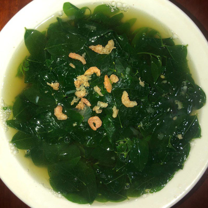 Step 4 Final product Water spinach soup with dried shrimp