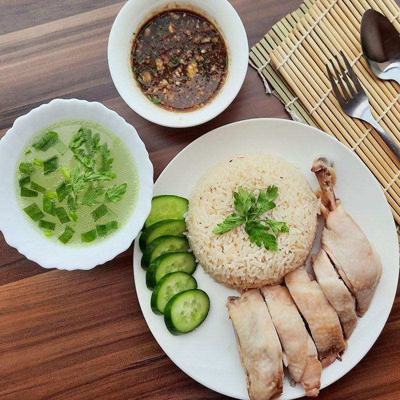 Step 6 Final Product Thai Chicken Rice - Khao Man Gai