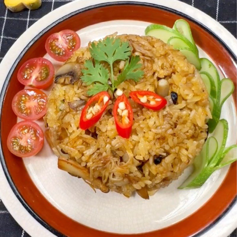 Step 4 Final Product Fried Chicken Mushroom Rice