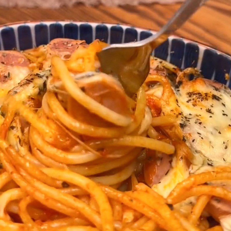 Step 4 Final Product Cheese Baked Pasta (Recipe shared from TikTok Cooking with TasteVN)