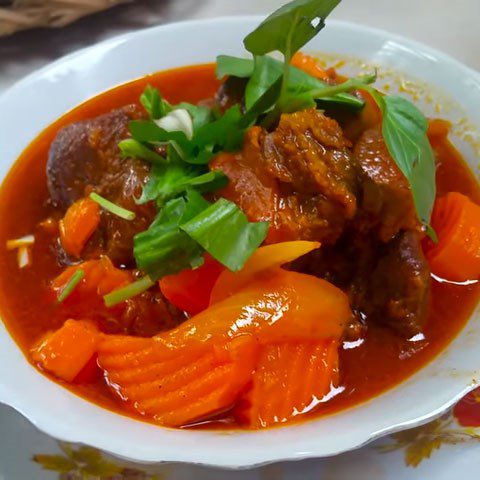 Step 6 Final product Beef tongue stewed with carrots