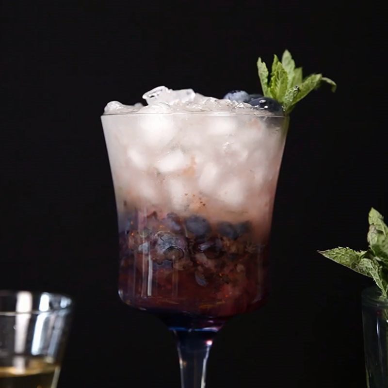 Step 3 Final Product Non-alcoholic blueberry mojito