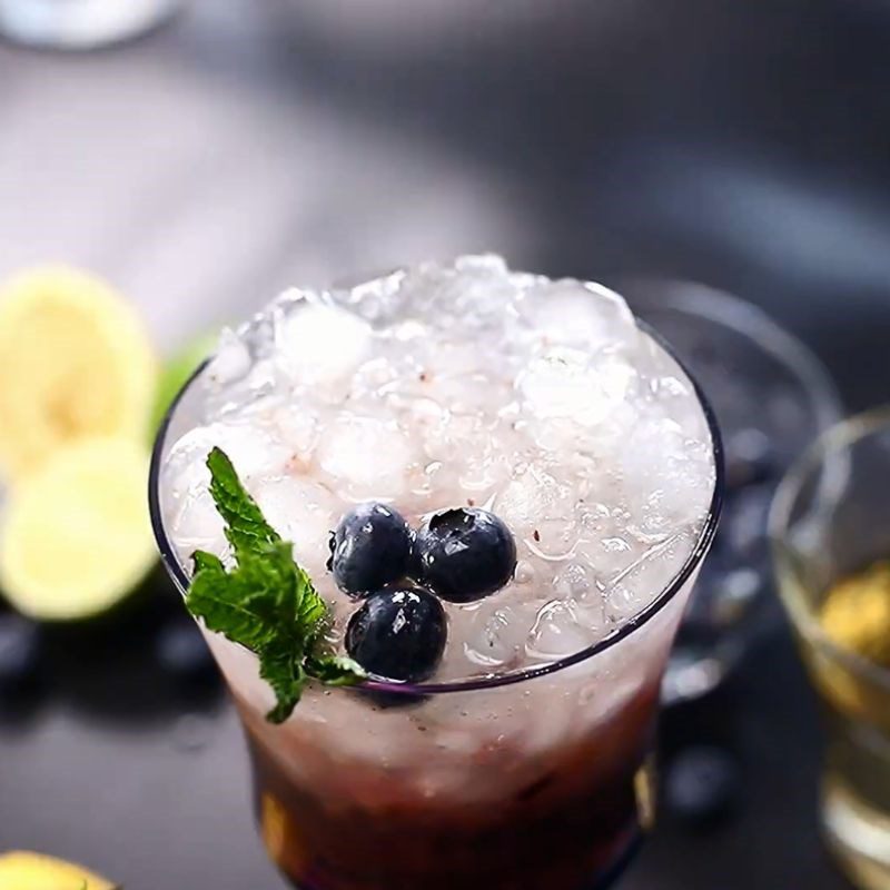 Step 3 Final Product Non-alcoholic blueberry mojito