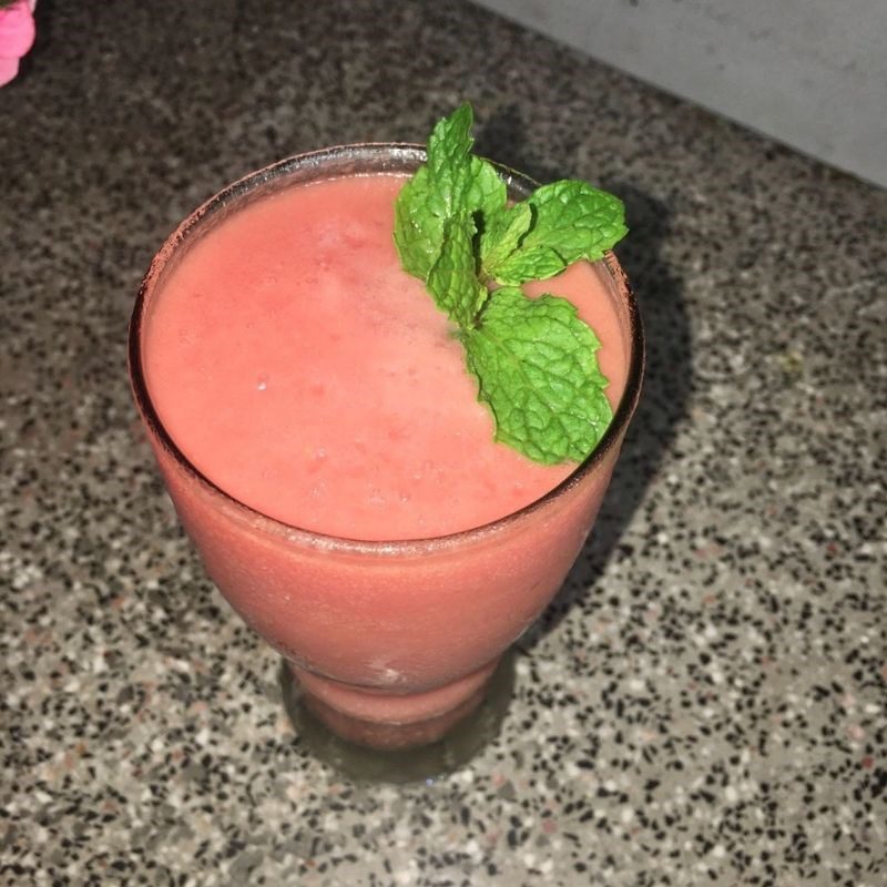 Step 3 Final Product Sweetened Condensed Milk Watermelon Smoothie