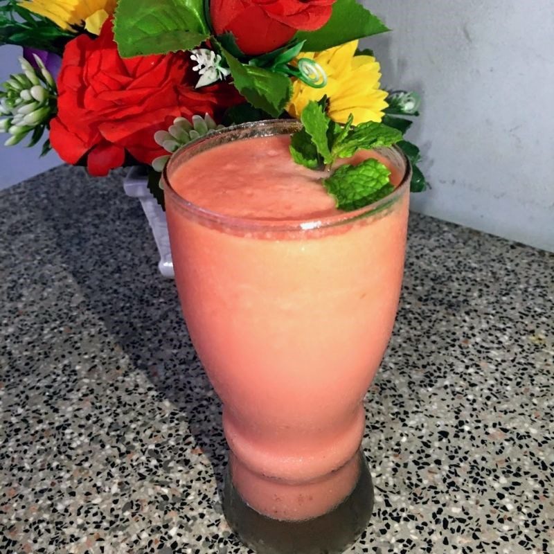 Step 3 Final Product Sweetened Condensed Milk Watermelon Smoothie