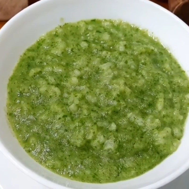 Step 5 Final Product Eel porridge with bok choy