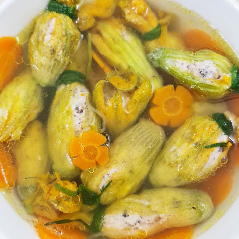 Step 4 Final Product Stuffed Squash Blossom Soup (Recipe shared by a user)