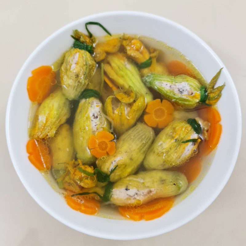 Step 4 Final Product Stuffed Squash Blossom Soup (Recipe shared by a user)
