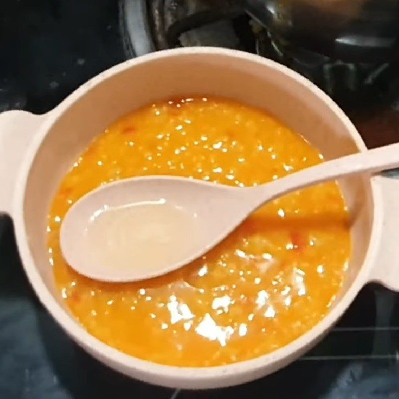 Step 4 Final Product of Gấc Porridge for Baby
