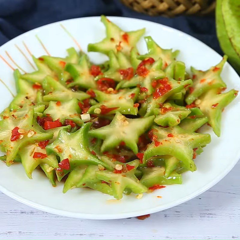 Step 4 Final product Starfruit mixed with chili salt