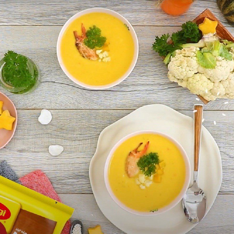 Step 6 Final product Pumpkin crab soup