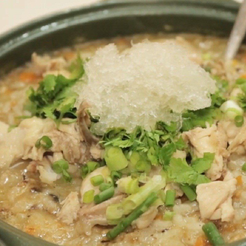 Step 6 Final product Bird's nest chicken porridge