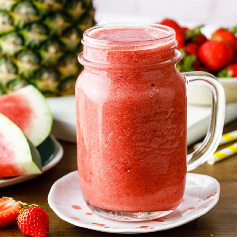 Step 3 Final Product Watermelon Strawberry Pineapple Smoothie
