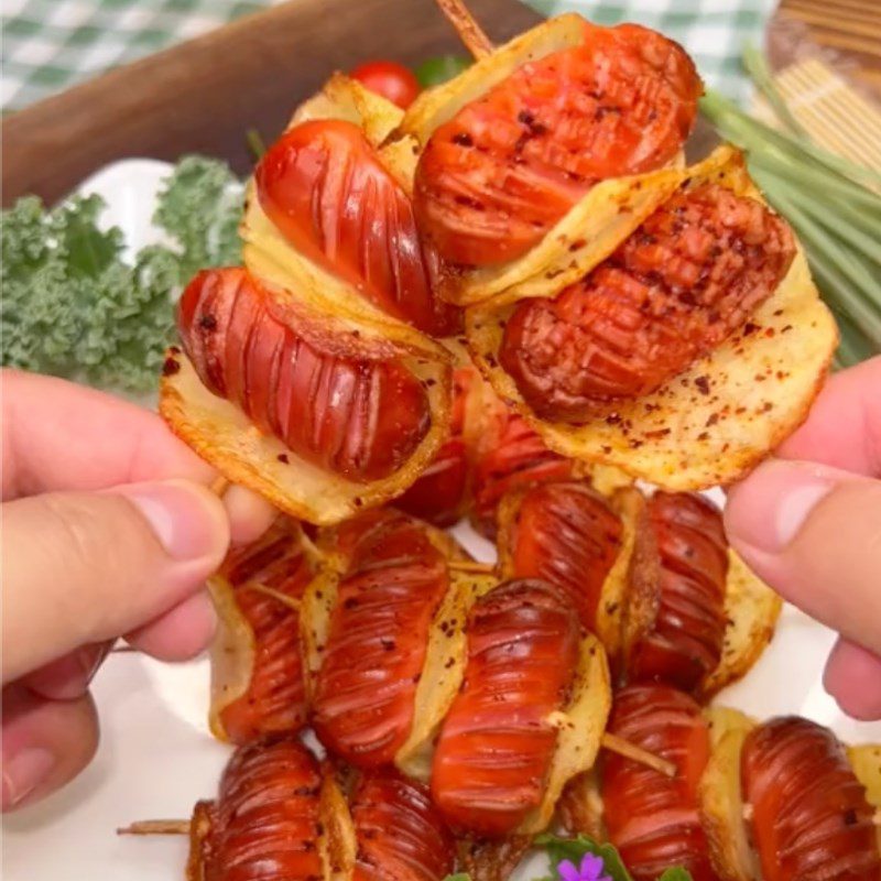 Step 4 Final Product How to Make Fried Potatoes Wrapped in Sausage