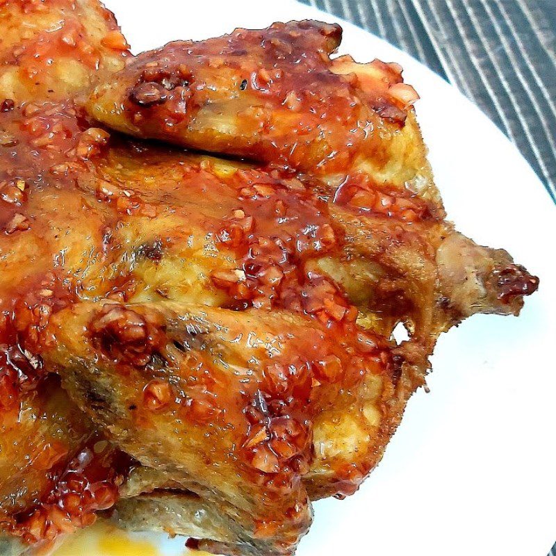 Step 4 Finished Product Whole Fried Chicken with Garlic Butter Sauce