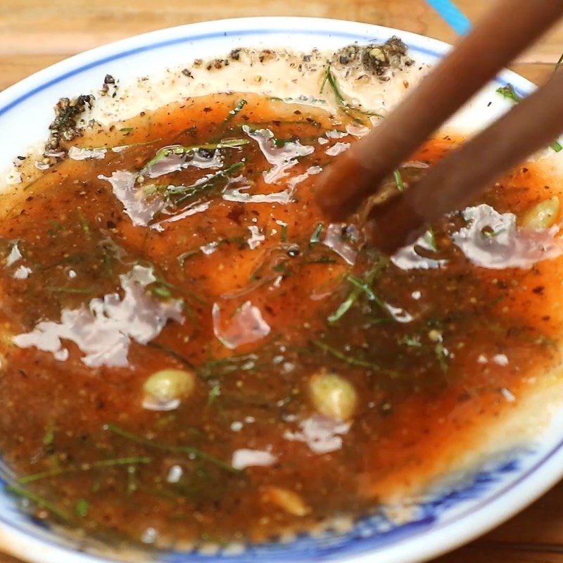 Step 4 Make the dipping sauce Crispy fried chicken with whole calamondin leaves