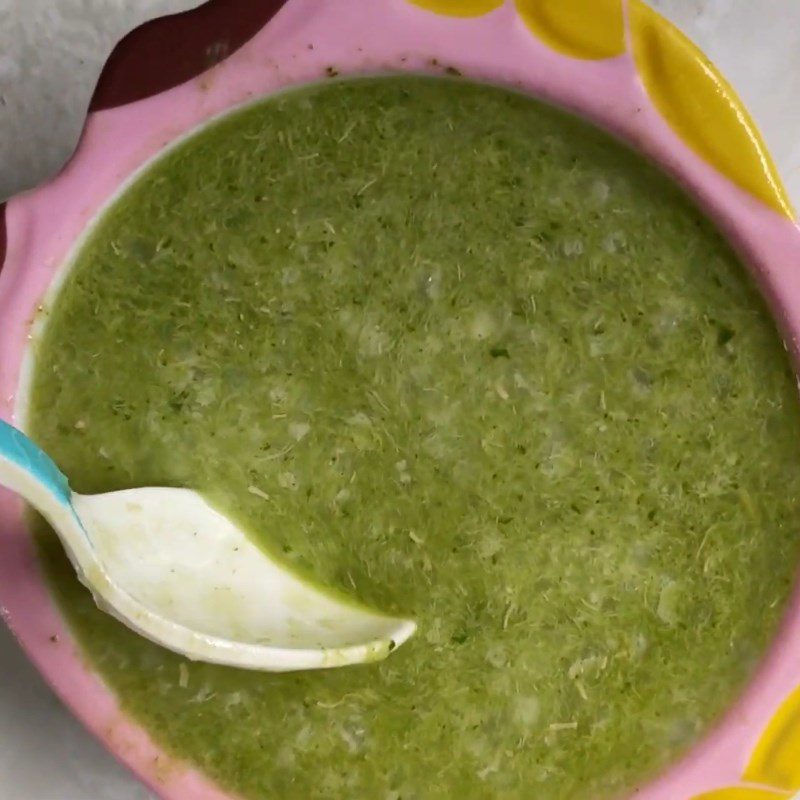 Step 4 Final product Beef porridge with water spinach