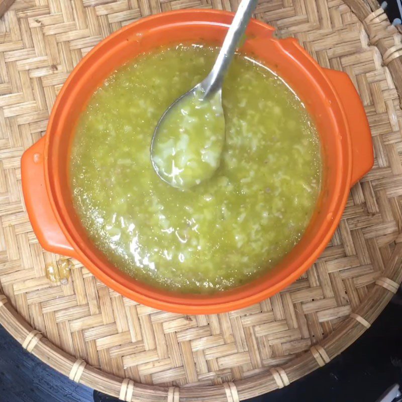 Step 4 Final Product Beef porridge with water spinach and carrot