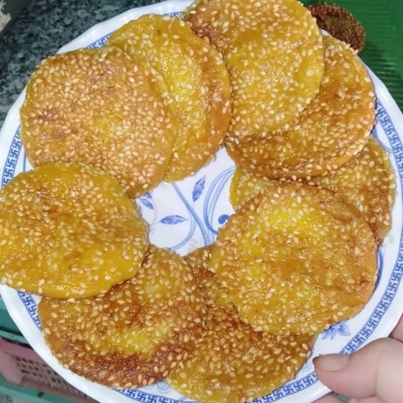 Step 5 Final product Fried pumpkin cake with glutinous rice flour