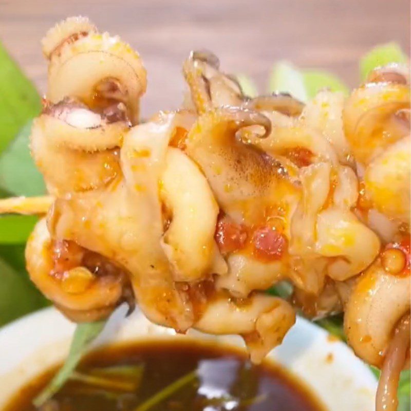 Step 4 Final Product Grilled Squid with Satay (Recipe shared from Tiktok Cooking with TasteVN)