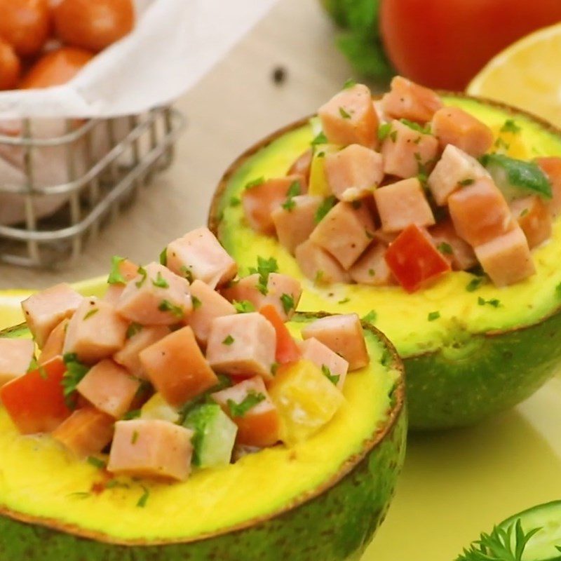 Step 4 Final Product Stuffed Sausage Avocado Salad