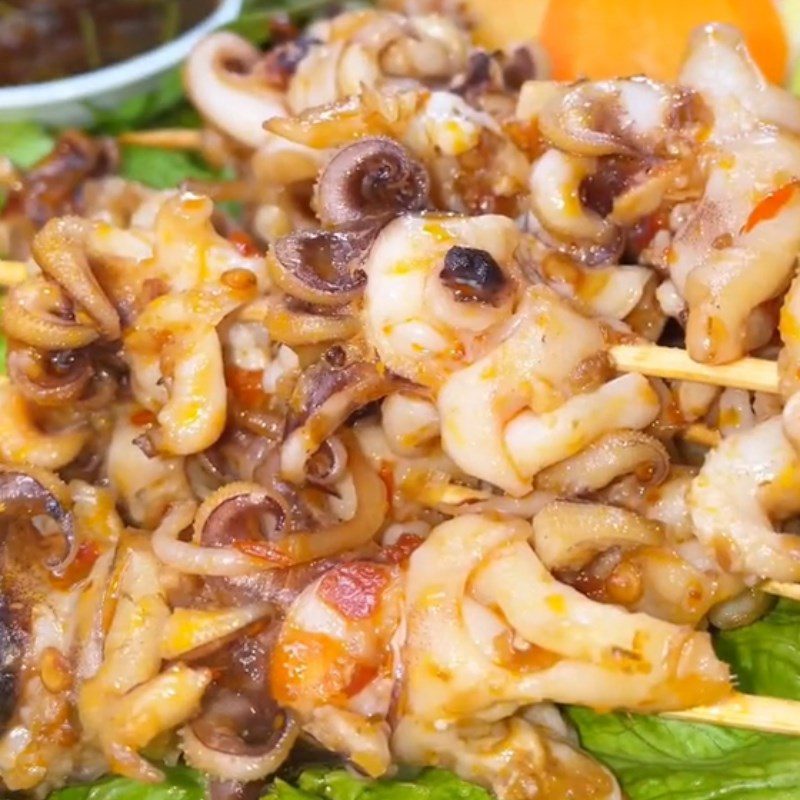 Step 4 Final Product Grilled Squid with Satay (Recipe shared from Tiktok Cooking with TasteVN)