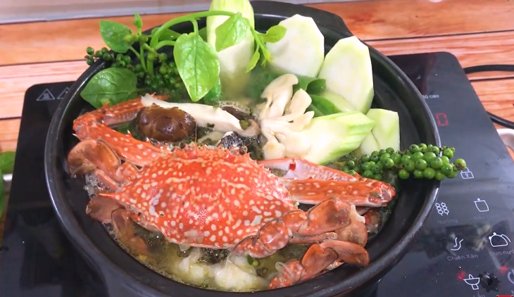 Step 4 Final product Crab hotpot with green pepper