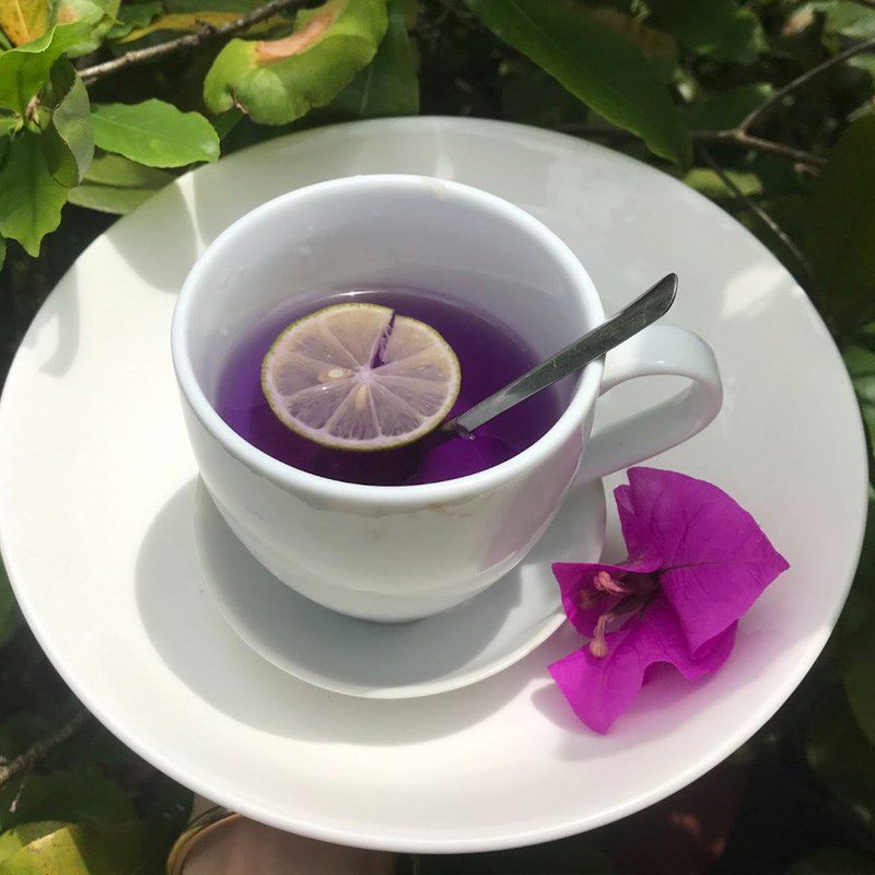 Step 3 Final Product Butterfly Pea Flower Tea with Lemon