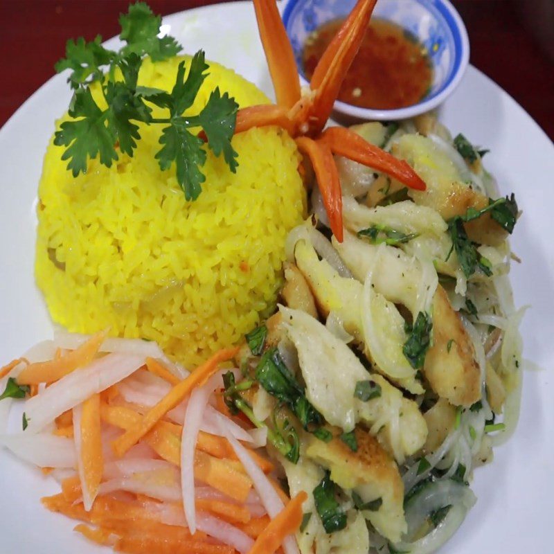 Step 6 Finished product Hoi An vegetarian chicken rice