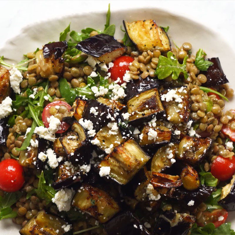 Step 6 Final product Eggplant lentil salad