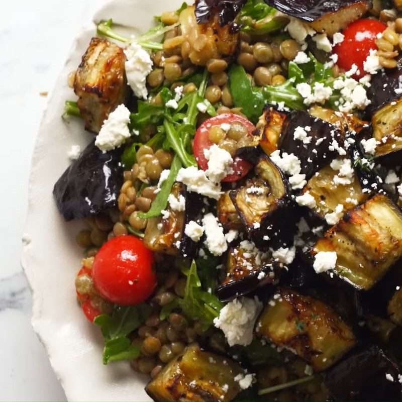 Step 6 Final product Eggplant lentil salad