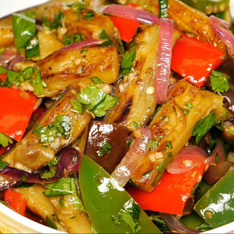 Step 5 Final product Eggplant Bell pepper salad