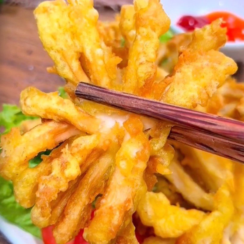 Step 4 Final Product Crispy Chicken Mushroom (Recipe shared by Tiktok Vegetarian Kitchen XANH)