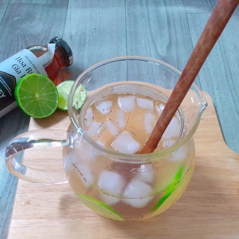 Step 3 Finished product Honey lemon cinnamon water