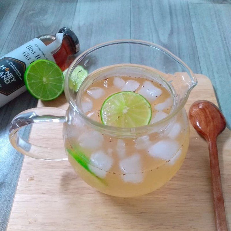 Step 3 Finished product Honey lemon cinnamon water