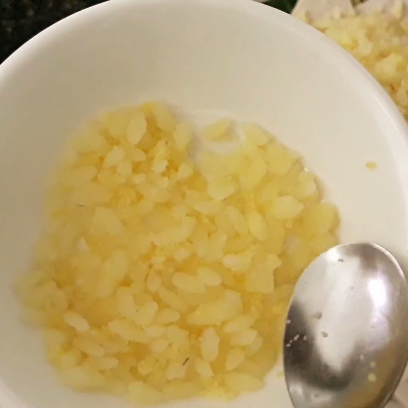 Step 4 Final product Sticky rice with mung beans from the North