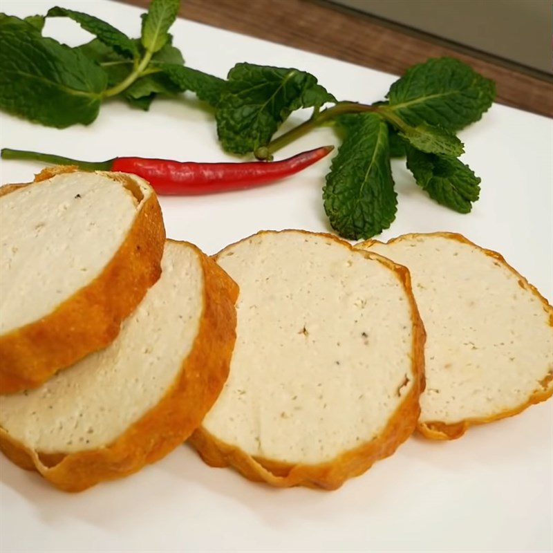 Step 6 Final product Vegetarian cinnamon sausage made from gluten flour and tofu