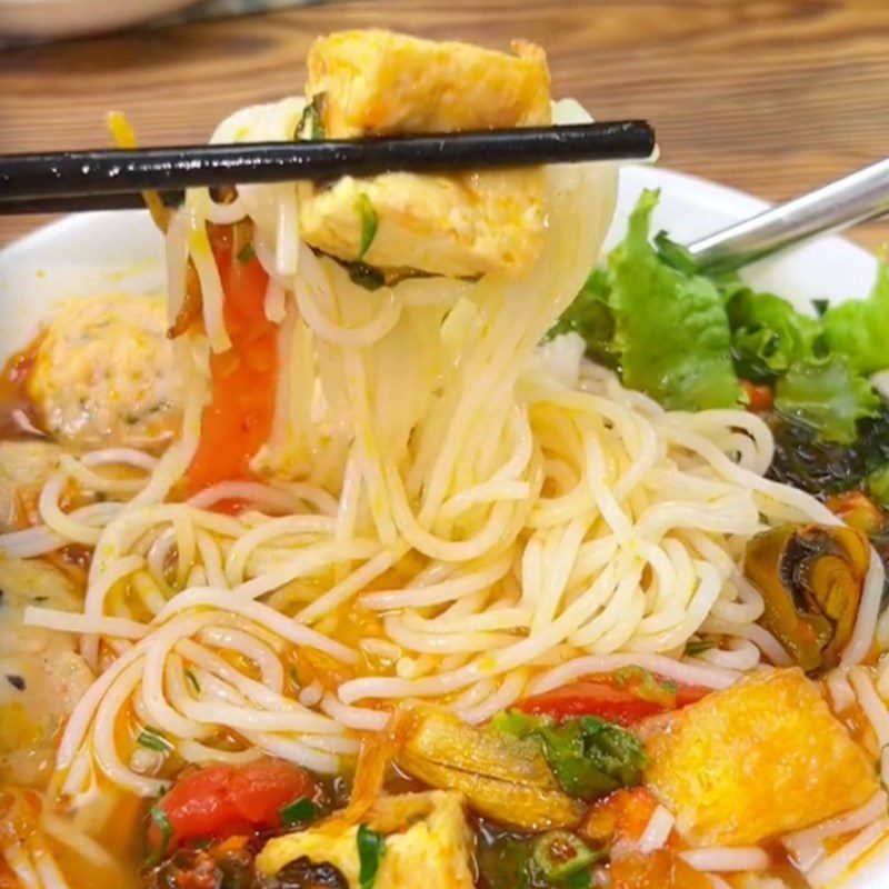 Step 4 Finished product of snail noodle