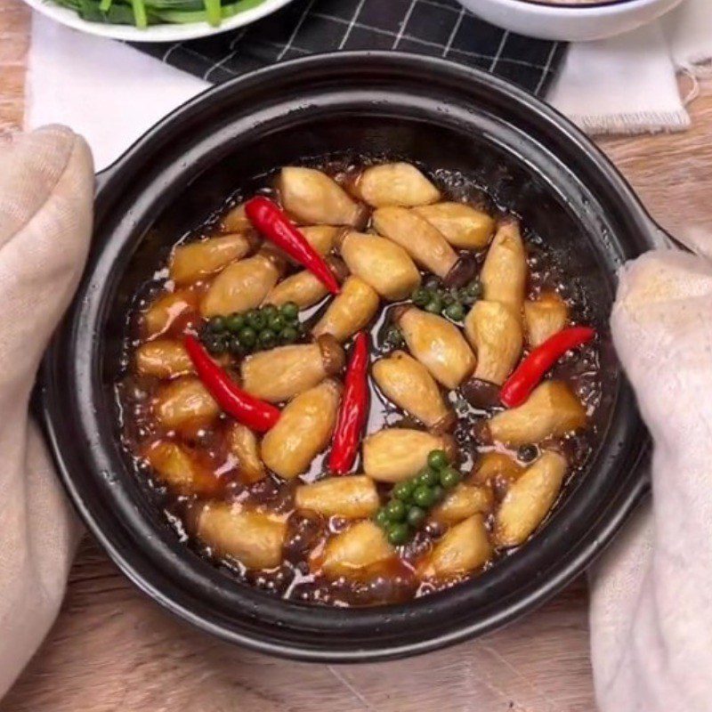Step 4 Finished Product Stir-fried King Oyster Mushrooms with Pepper (Recipe shared from Tiktok Vegan Kitchen XANH)