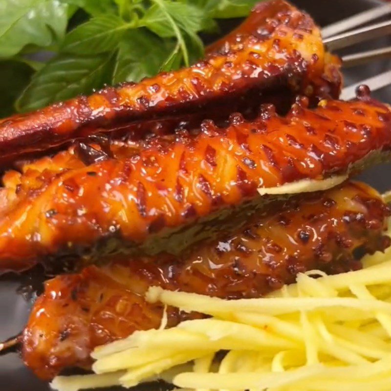 Step 3 Finished product Grilled octopus with satay (Recipe shared from Tiktok Cooking with TasteVN)