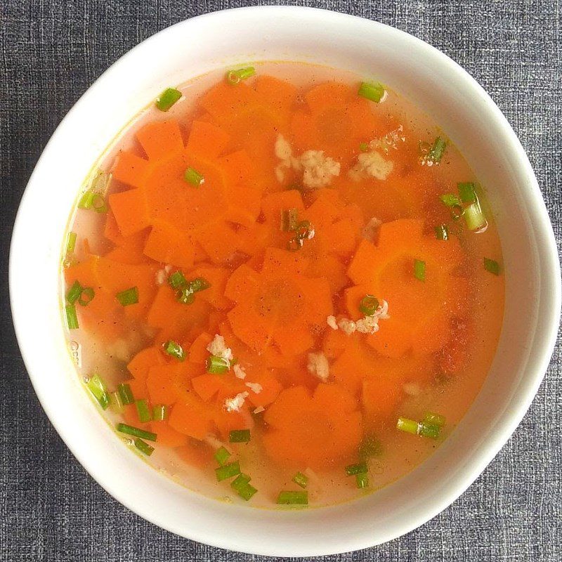 Step 3 Final product Carrot minced meat soup