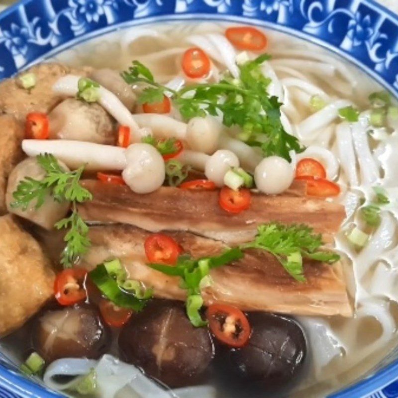 Step 6 Final product Vegetarian mushroom pho